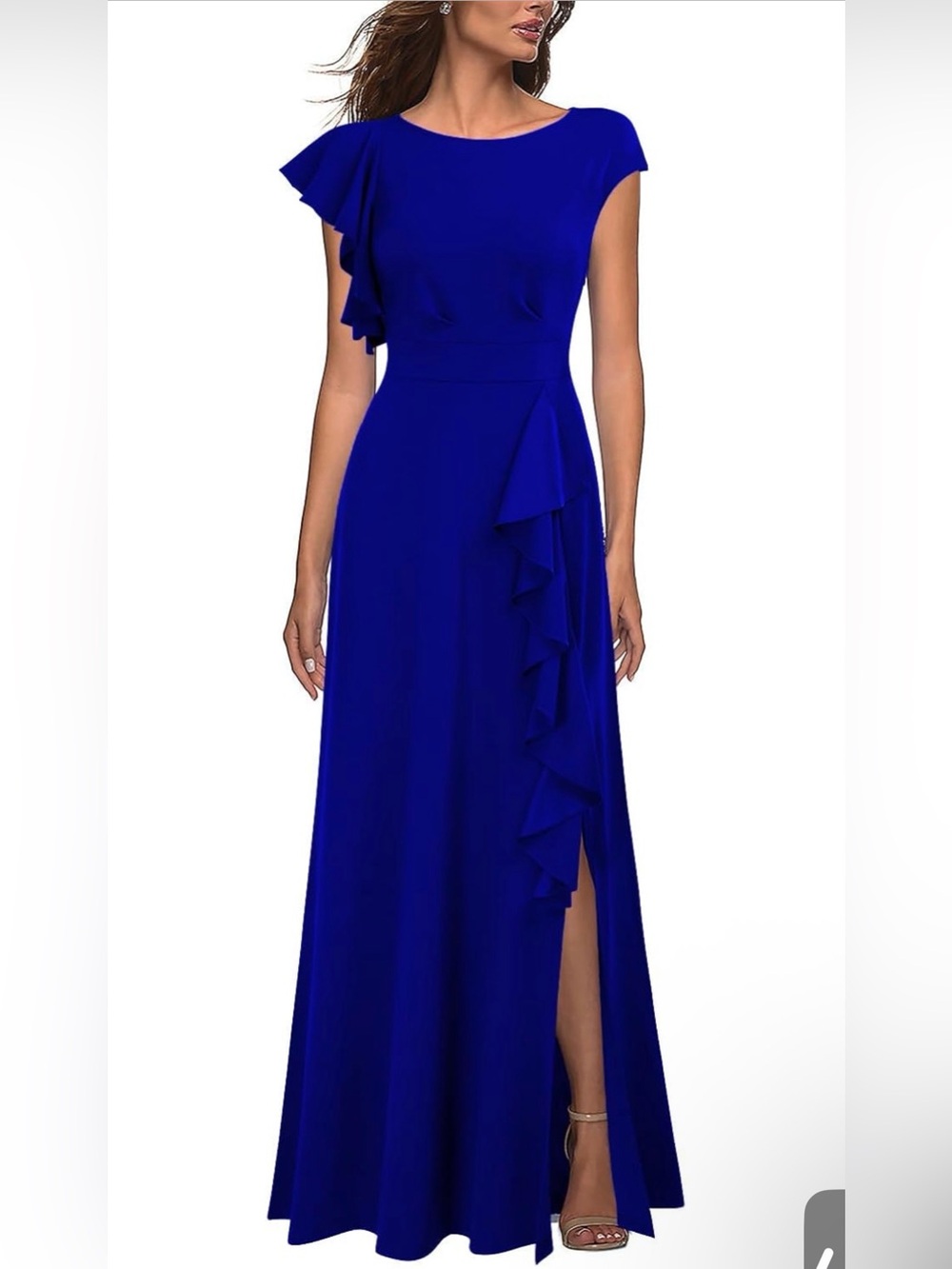 WOOSEA Women's Sexy Split Evening Cocktail Party Maxi A-Line Long Formal Dress
